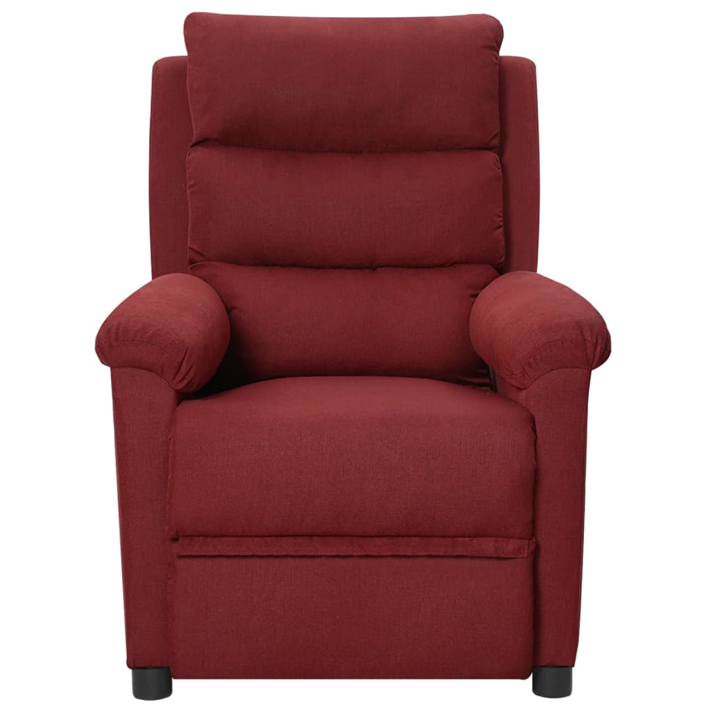 vidaXL Fotoliu de masaj electric rabatabil, roșu vin, textil vidaXL Fotoliu de masaj electric rabatabil, roșu vin, textil