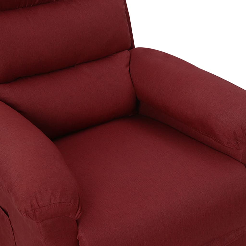 vidaXL Fotoliu de masaj electric rabatabil, roșu vin, textil vidaXL Fotoliu de masaj electric rabatabil, roșu vin, textil