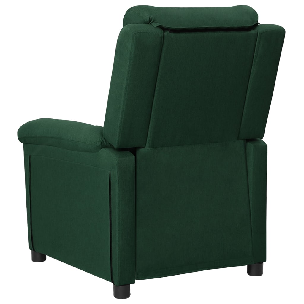 vidaXL Fotoliu de masaj electric, verde închis, material textil