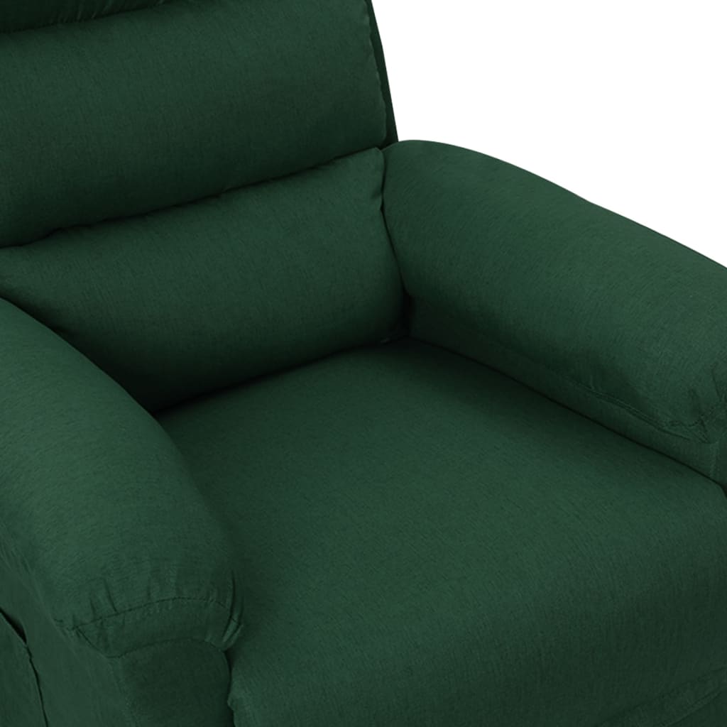 vidaXL Fotoliu de masaj electric, verde închis, material textil