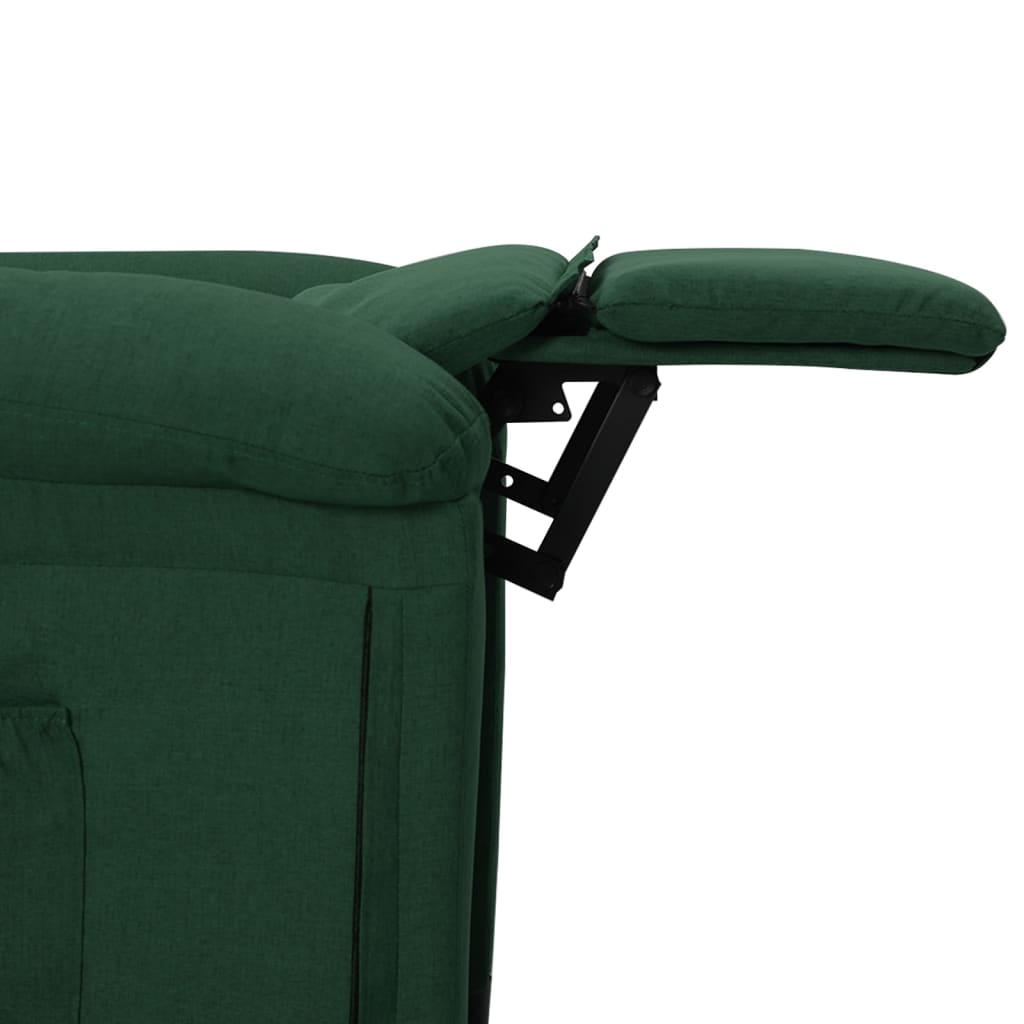 vidaXL Fotoliu de masaj electric, verde închis, material textil