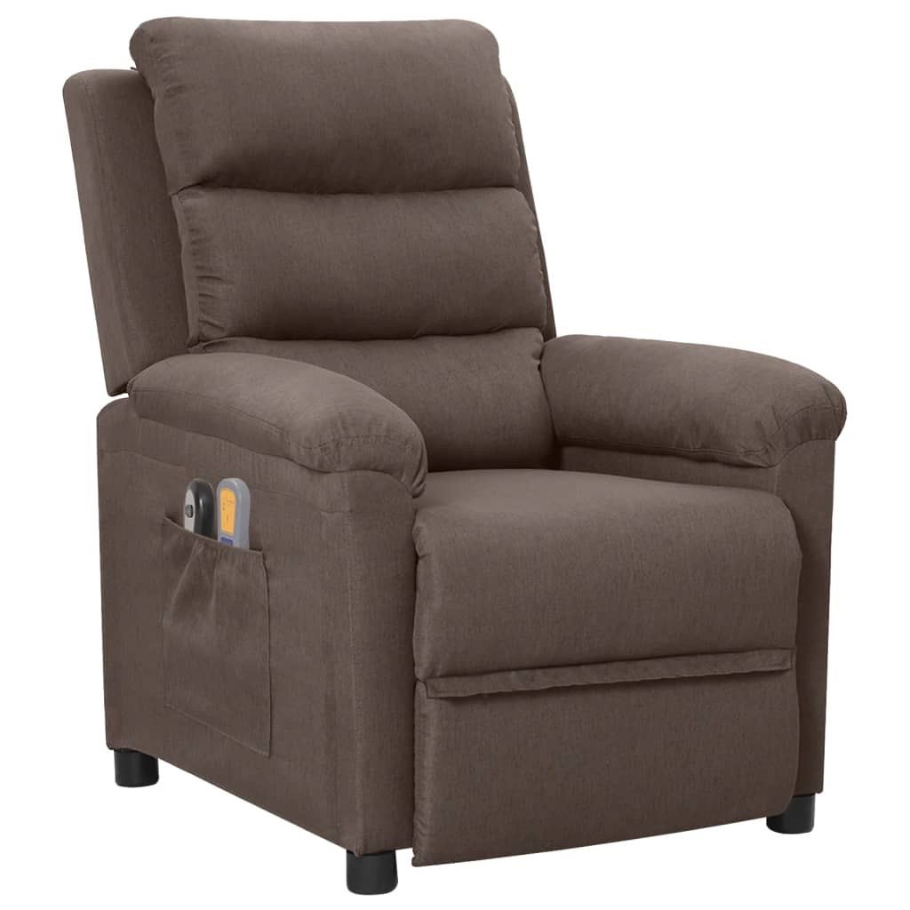 vidaXL Fotoliu de masaj electric rabatabil, gri taupe, textil vidaXL Fotoliu de masaj electric rabatabil, gri taupe, textil