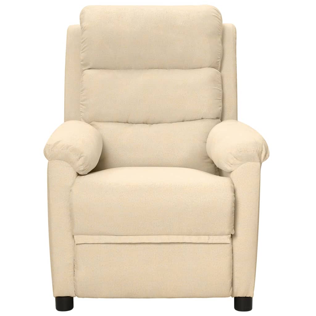 vidaXL Fotoliu de masaj electric rabatabil, crem, textil vidaXL Fotoliu de masaj electric rabatabil, crem, textil
