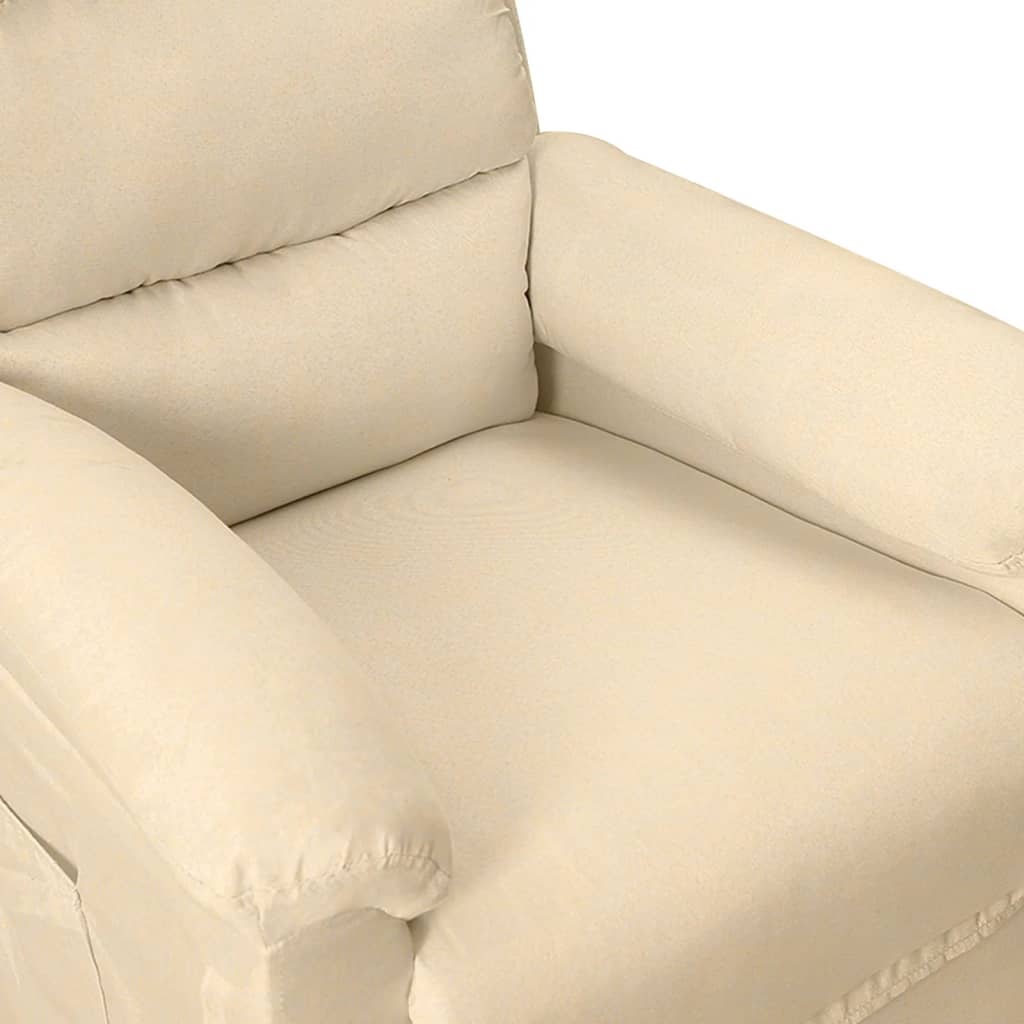 vidaXL Fotoliu de masaj electric rabatabil, crem, textil vidaXL Fotoliu de masaj electric rabatabil, crem, textil