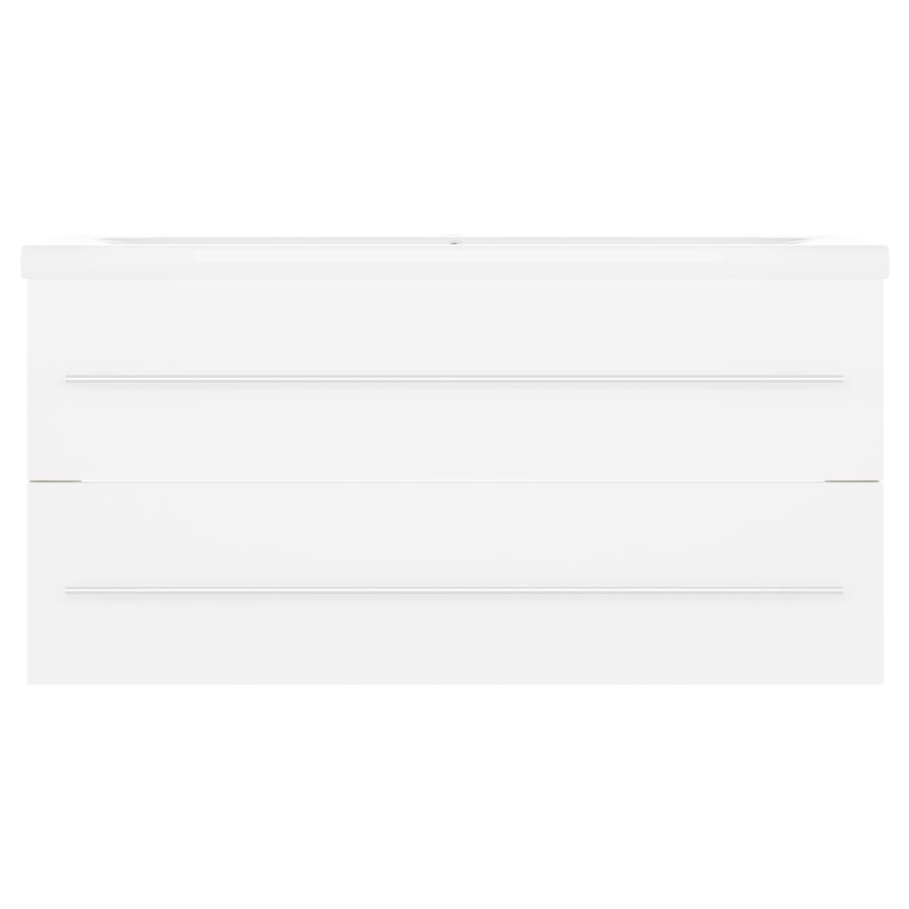 vidaXL Dulap cu chiuvetă încorporată, alb, lemn prelucrat