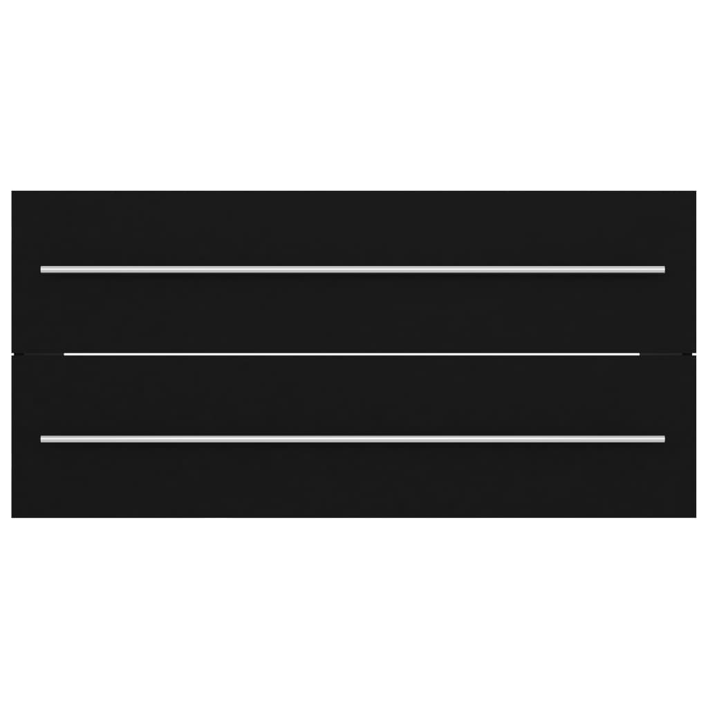 vidaXL Dulap cu chiuvetă încorporată, negru, lemn prelucrat