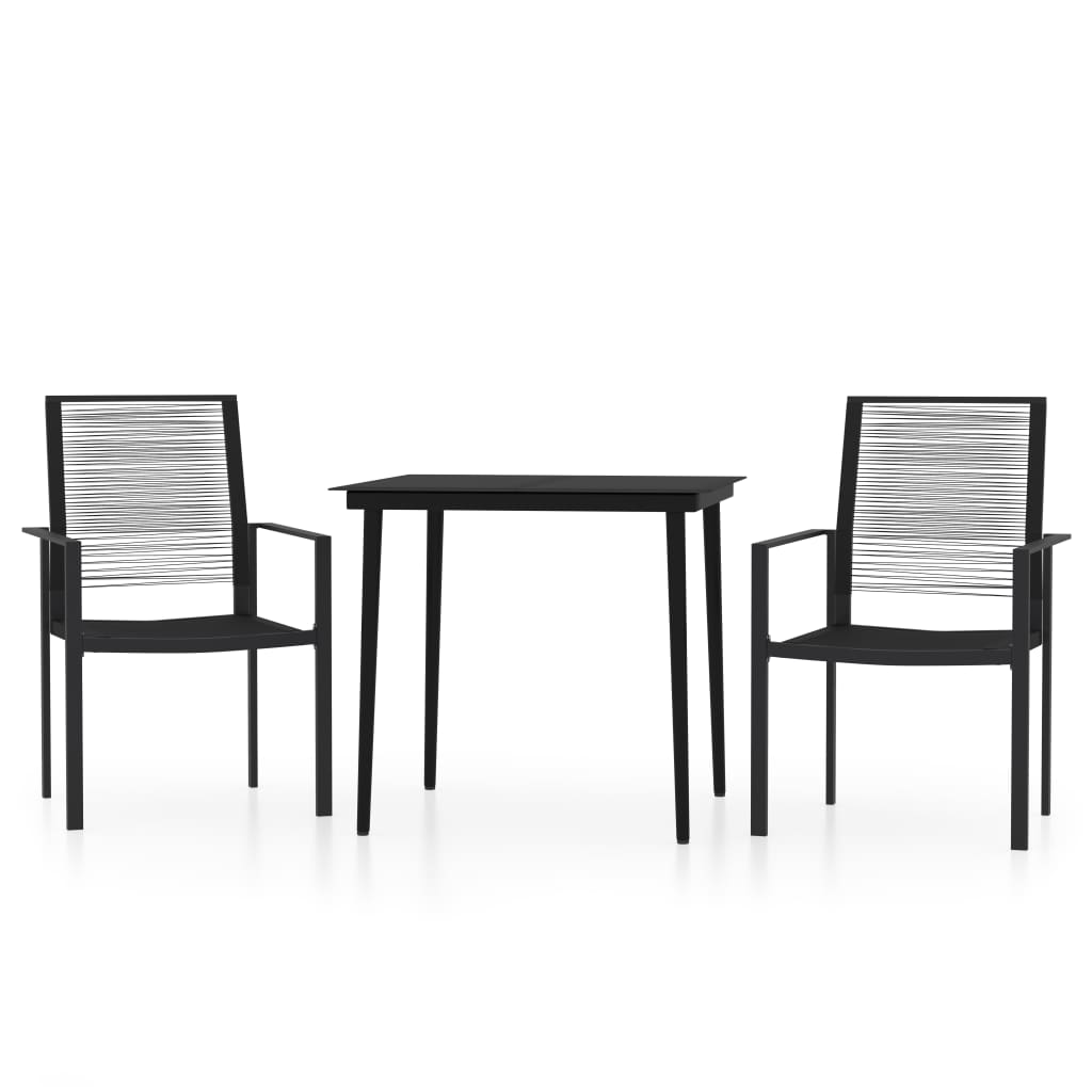 vidaXL Set mobilier de grădină, 3 piese, negru vidaXL Set mobilier de grădină, 3 piese, negru