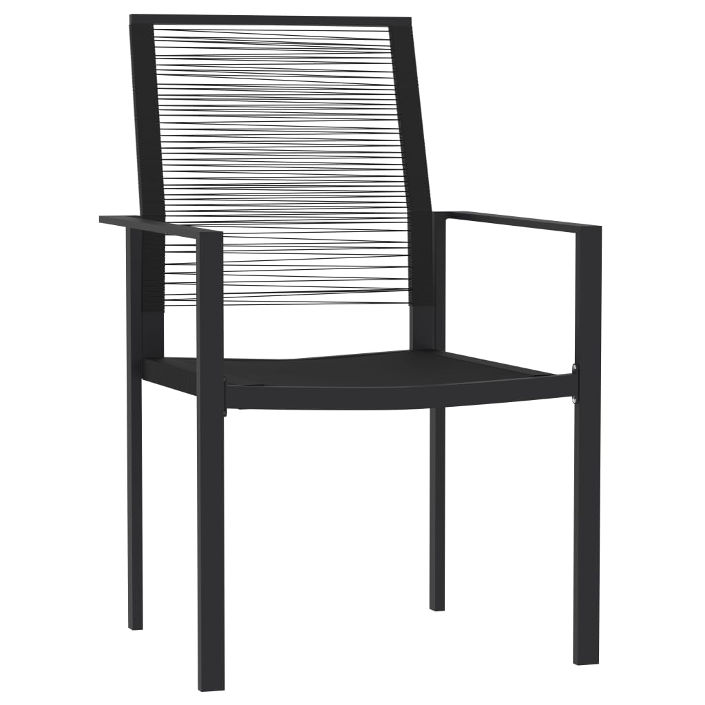 vidaXL Set mobilier de grădină, 9 piese, negru