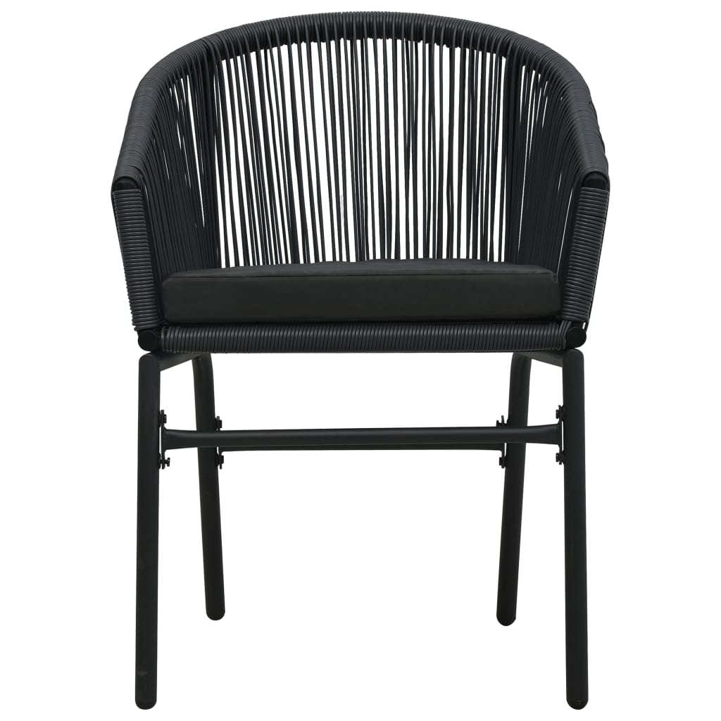 vidaXL Set mobilier de grădină, 9 piese, negru