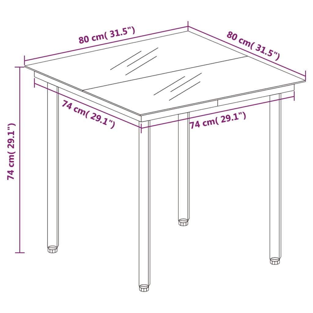 vidaXL Set mobilier de grădină, 3 piese, maro vidaXL Set mobilier de grădină, 3 piese, maro