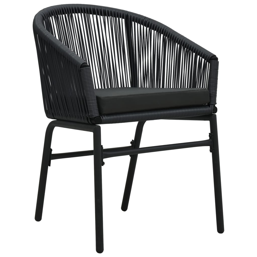 vidaXL Set mobilier de grădină, 9 piese, negru