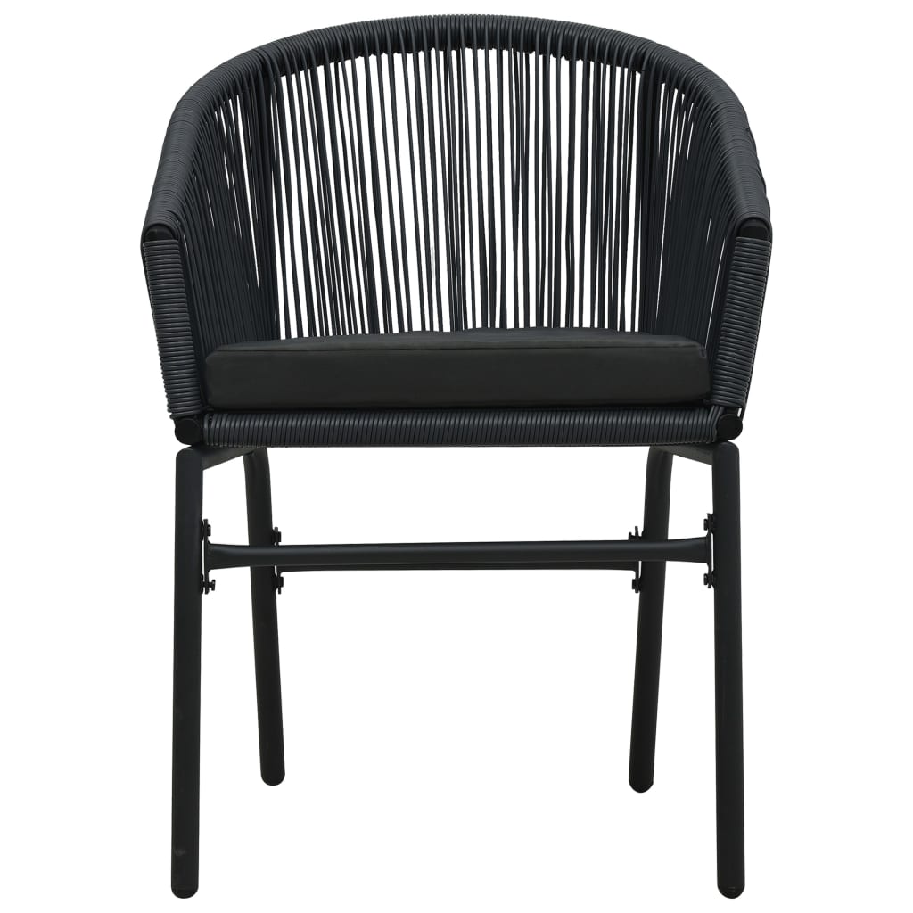 vidaXL Set mobilier de grădină, 9 piese, negru