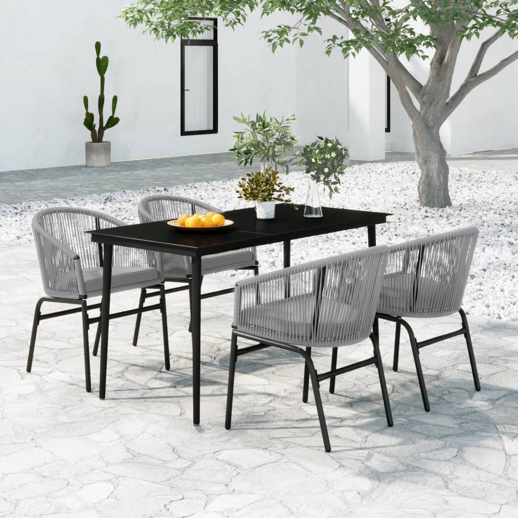 vidaXL Set mobilier de grădină, 5 piese, gri vidaXL Set mobilier de grădină, 5 piese, gri