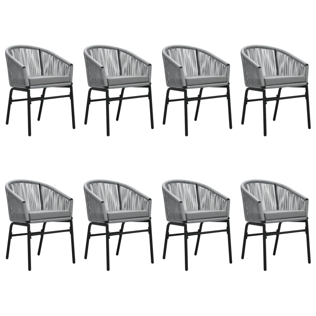 vidaXL Set mobilier de grădină, 9 piese, gri vidaXL Set mobilier de grădină, 9 piese, gri