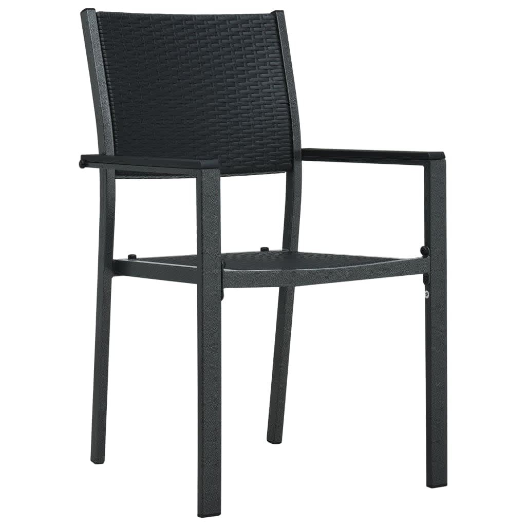 vidaXL Set mobilier de grădină, 7 piese, negru
