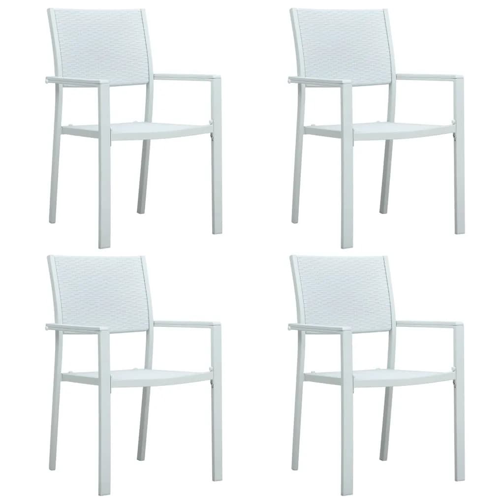 vidaXL Set mobilier pentru grădină, alb, 5 piese vidaXL Set mobilier pentru grădină, alb, 5 piese