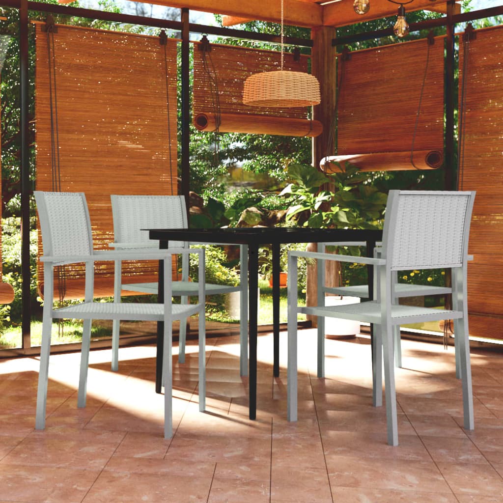 vidaXL Set mobilier pentru grădină, alb, 5 piese vidaXL Set mobilier pentru grădină, alb, 5 piese
