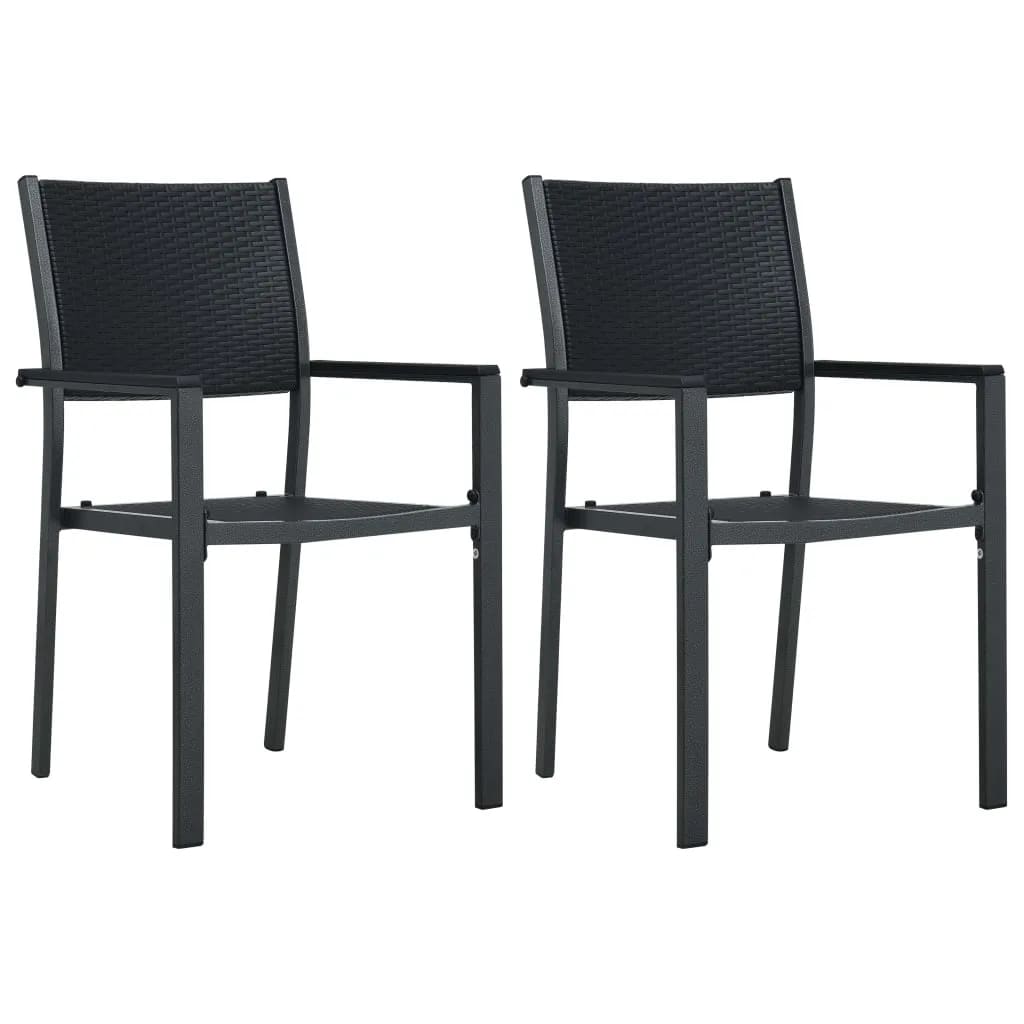 vidaXL Set mobilier de grădină, 3 piese, negru vidaXL Set mobilier de grădină, 3 piese, negru