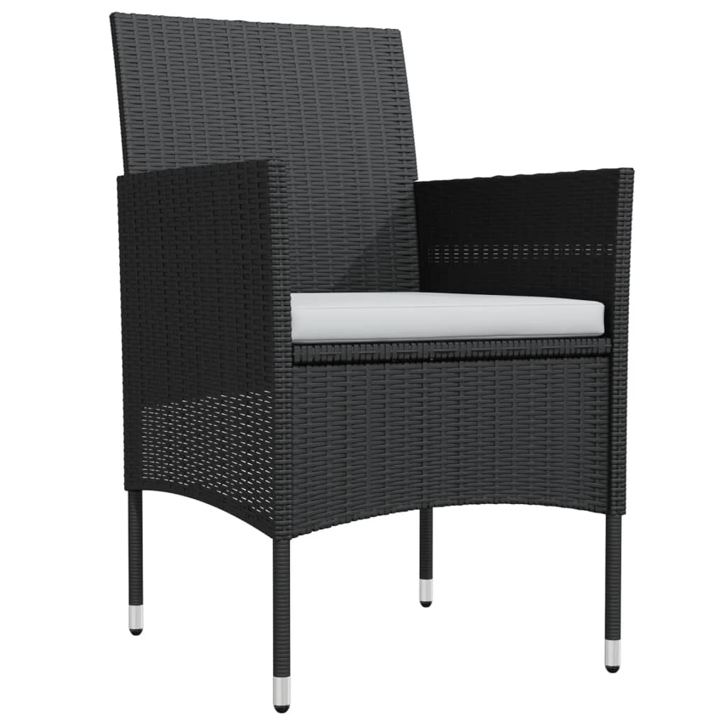 vidaXL Set mobilier de grădină cu perne, 9 piese, negru