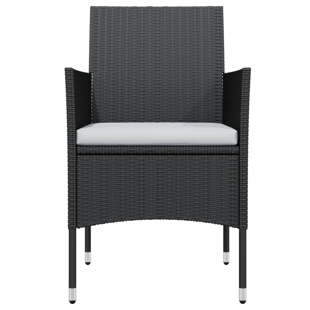 vidaXL Set mobilier de grădină cu perne, 9 piese, negru