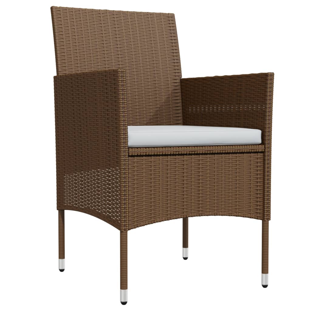 vidaXL Set mobilier de grădină cu perne, 9 piese, maro și negru