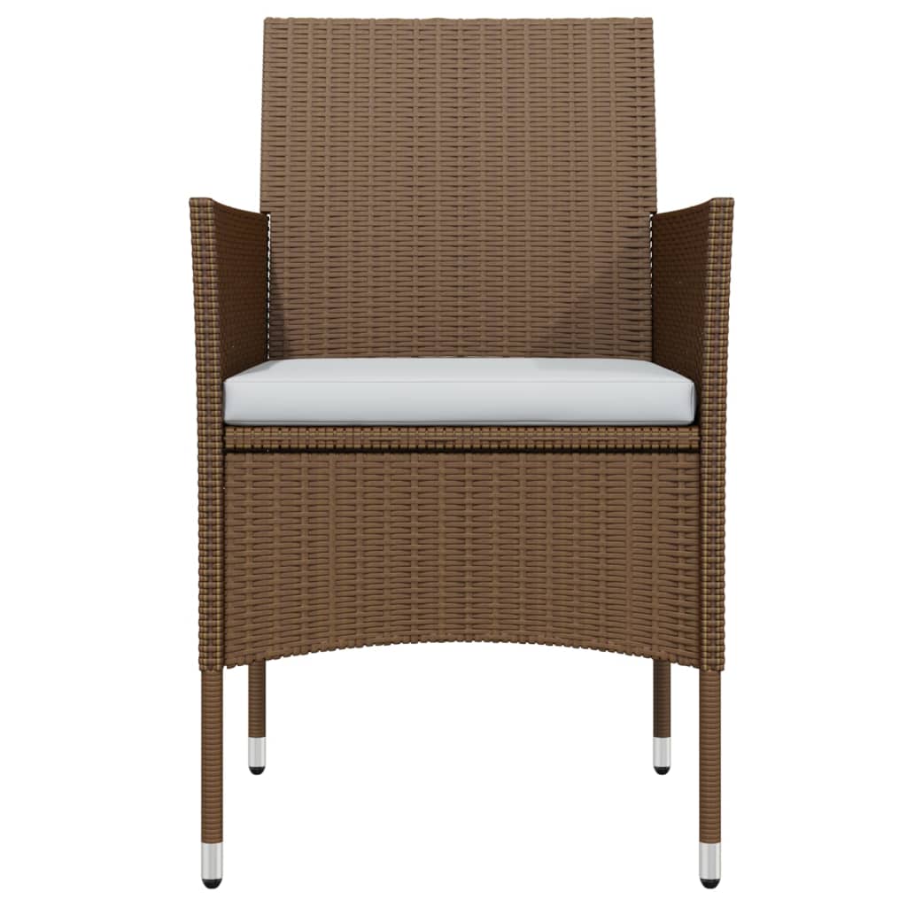 vidaXL Set mobilier de grădină cu perne, 9 piese, maro și negru