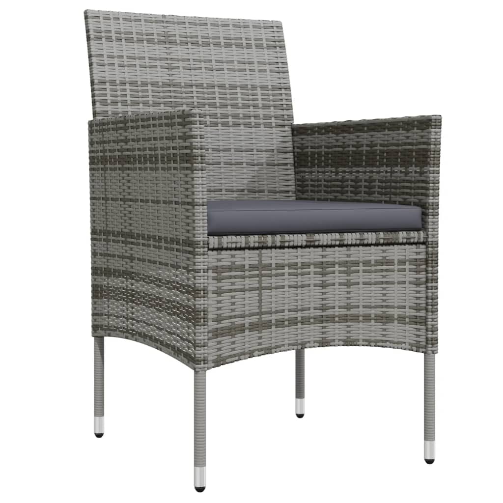 vidaXL Set mobilier de grădină cu perne, 9 piese, gri și negru vidaXL Set mobilier de grădină cu perne, 9 piese, gri și negru