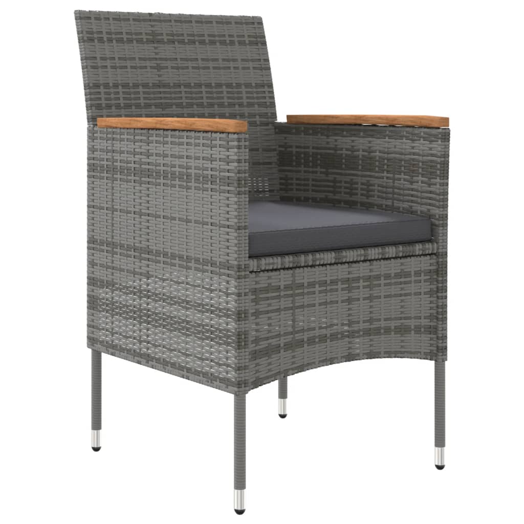 vidaXL Set mobilier de grădină cu perne, 9 piese, gri și negru vidaXL Set mobilier de grădină cu perne, 9 piese, gri și negru