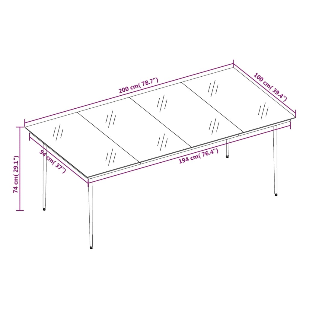 vidaXL Set mobilier de grădină cu perne, 9 piese, negru