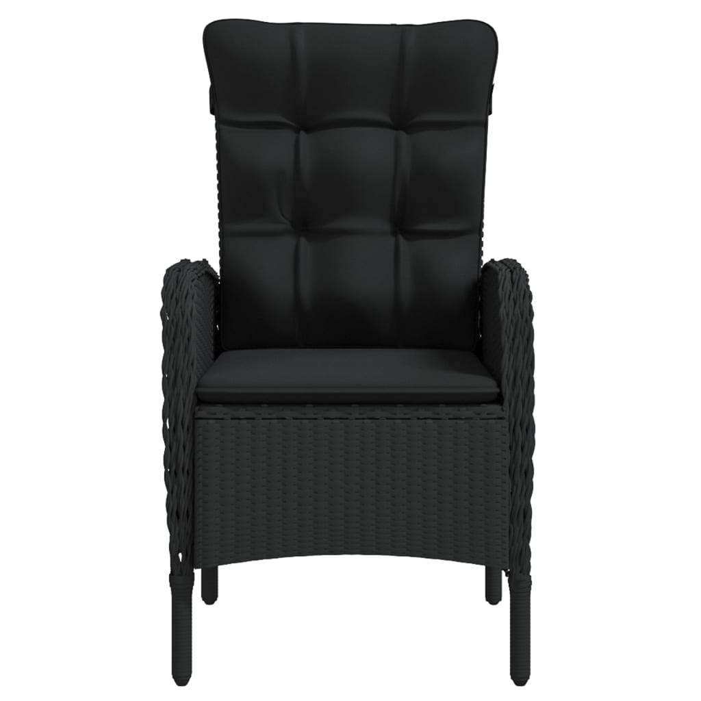 vidaXL Set mobilier de grădină cu perne, 9 piese, negru