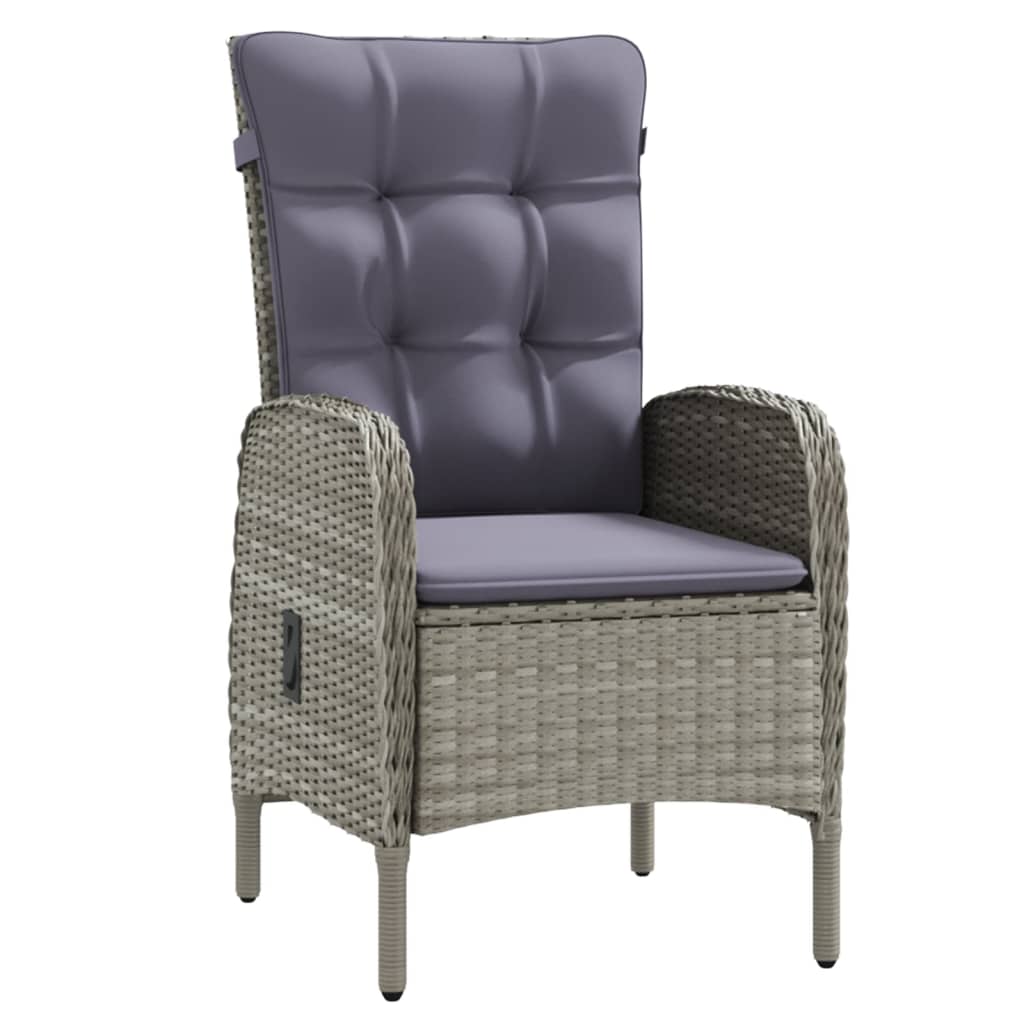 vidaXL Set mobilier de grădină cu perne, 9 piese, gri și negru vidaXL Set mobilier de grădină cu perne, 9 piese, gri și negru