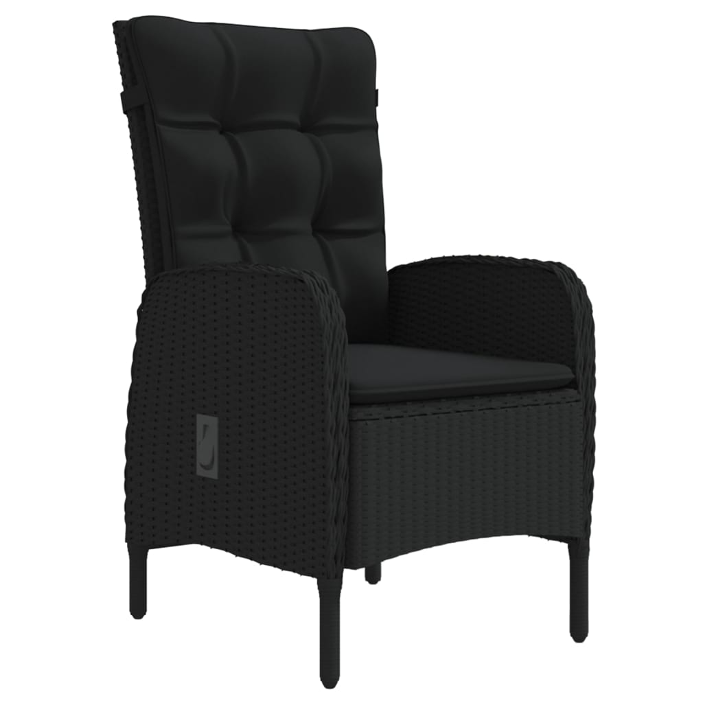 vidaXL Set mobilier de grădină cu perne, 9 piese, negru