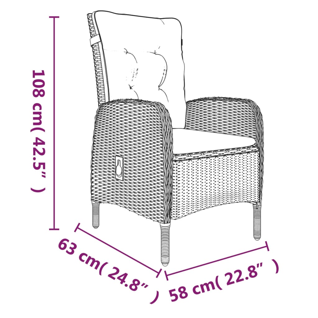 vidaXL Set mobilier de grădină cu perne, 9 piese, negru