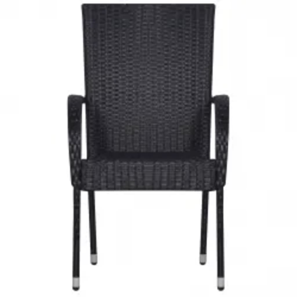 vidaXL Set mobilier de grădină, 5 piese, negru