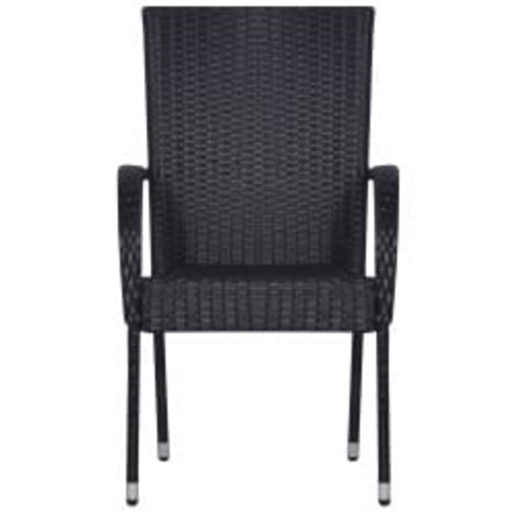 vidaXL Set mobilier de grădină, 5 piese, negru