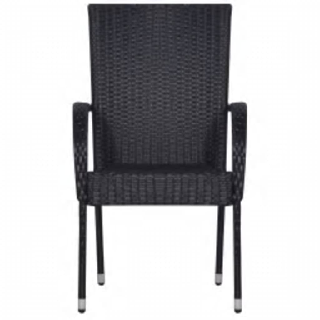 vidaXL Set mobilier de grădină, 7 piese, negru