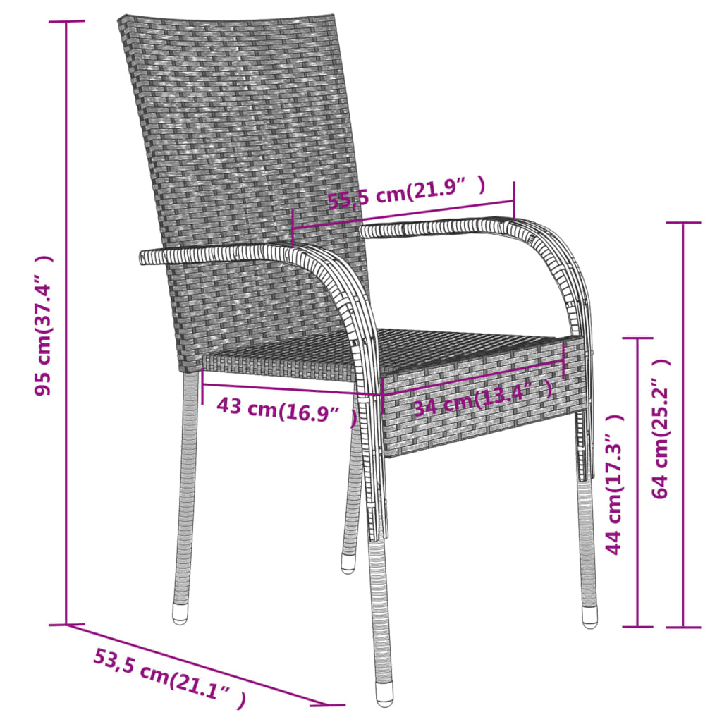 vidaXL Set mobilier de grădină, 5 piese, maro și negru vidaXL Set mobilier de grădină, 5 piese, maro și negru