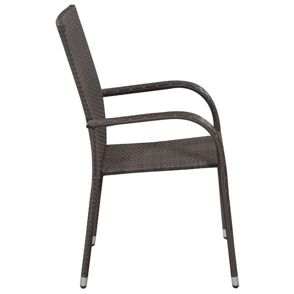 vidaXL Set mobilier de grădină, 5 piese, maro și negru vidaXL Set mobilier de grădină, 5 piese, maro și negru