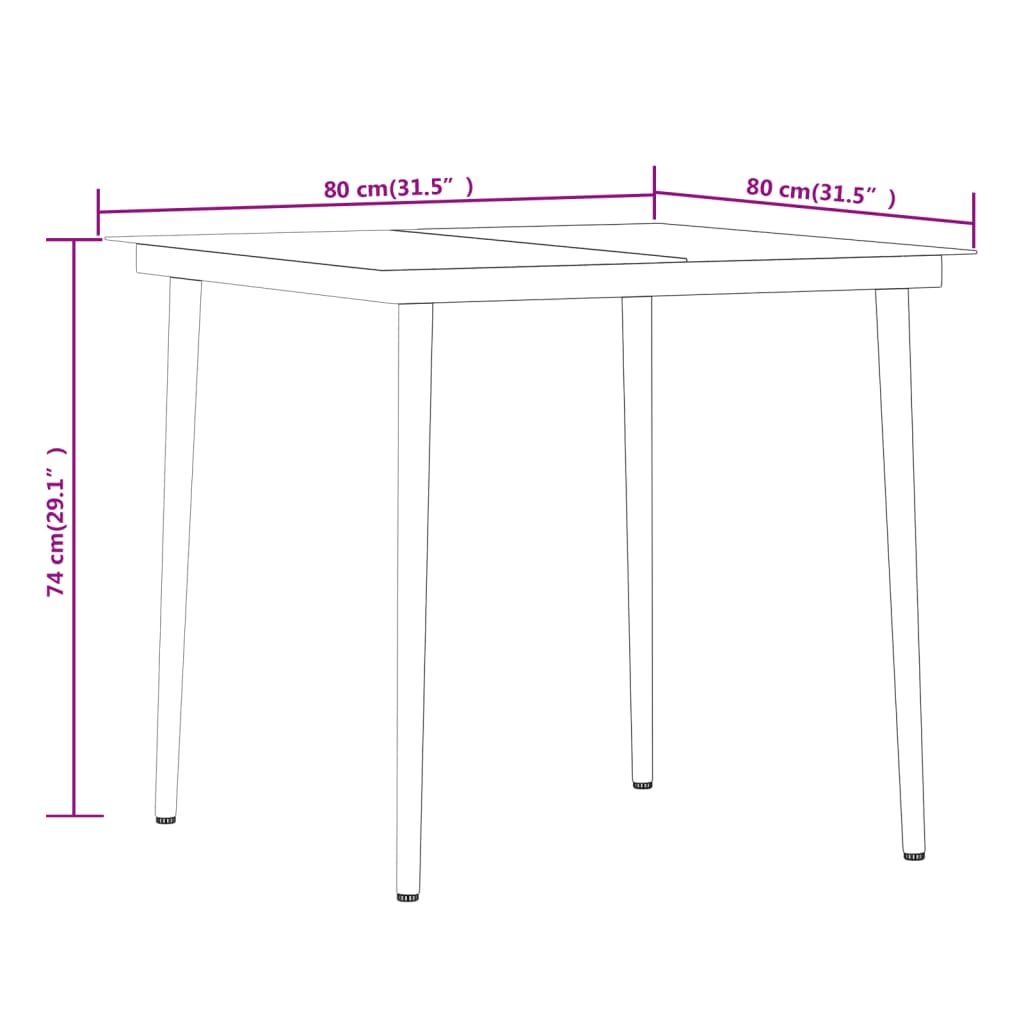 vidaXL Set mobilier de grădină, 3 piese, negru vidaXL Set mobilier de grădină, 3 piese, negru