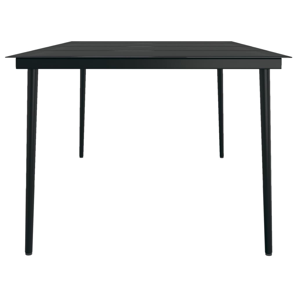 vidaXL Set mobilier de grădină, negru, 9 piese