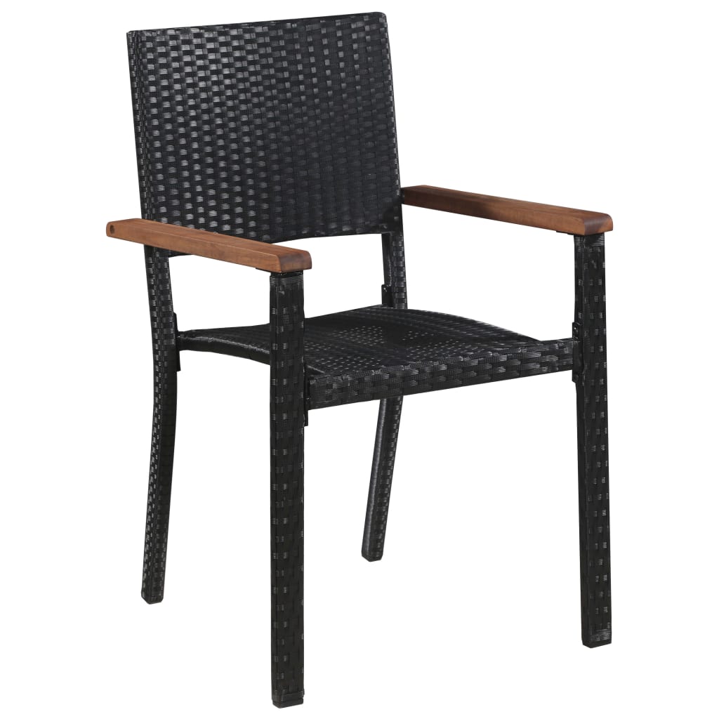 vidaXL Set mobilier de grădină, 9 piese, negru