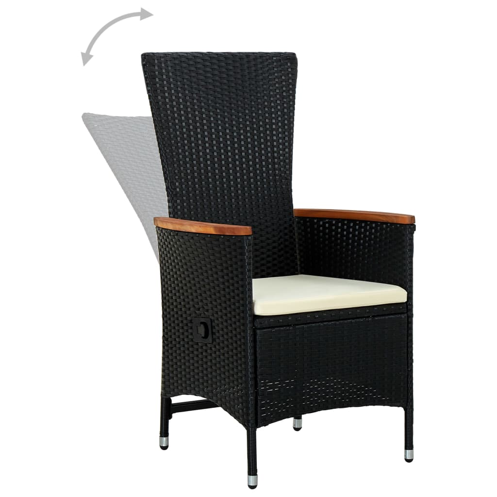 vidaXL Set mobilier de grădină cu perne, 9 piese, negru