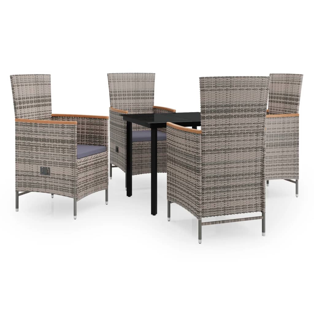 vidaXL Set mobilier pentru grădină, cu perne, 5 piese, gri
