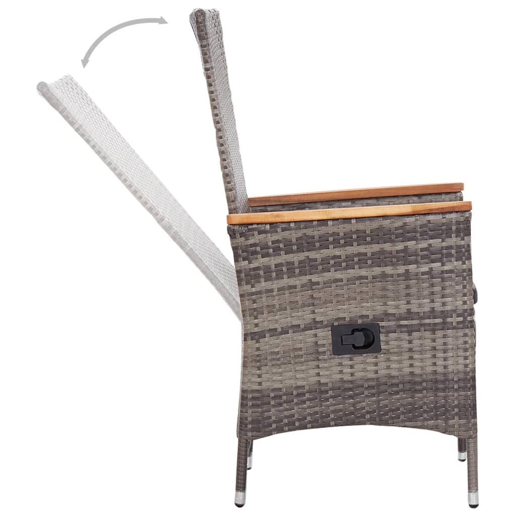 vidaXL Set mobilier pentru grădină, cu perne, 9 piese, gri