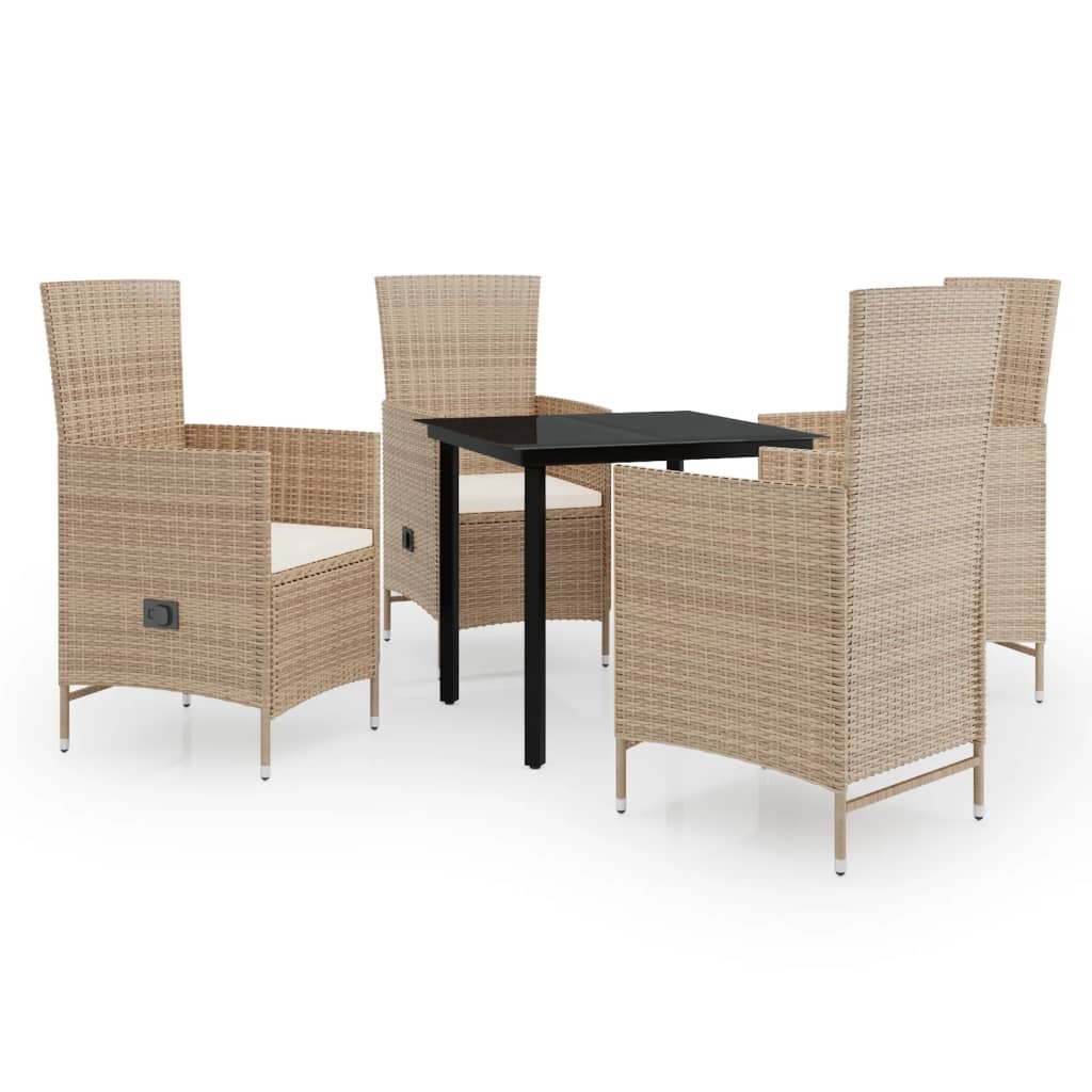 vidaXL Set mobilier pentru grădină, cu perne, 5 piese, bej