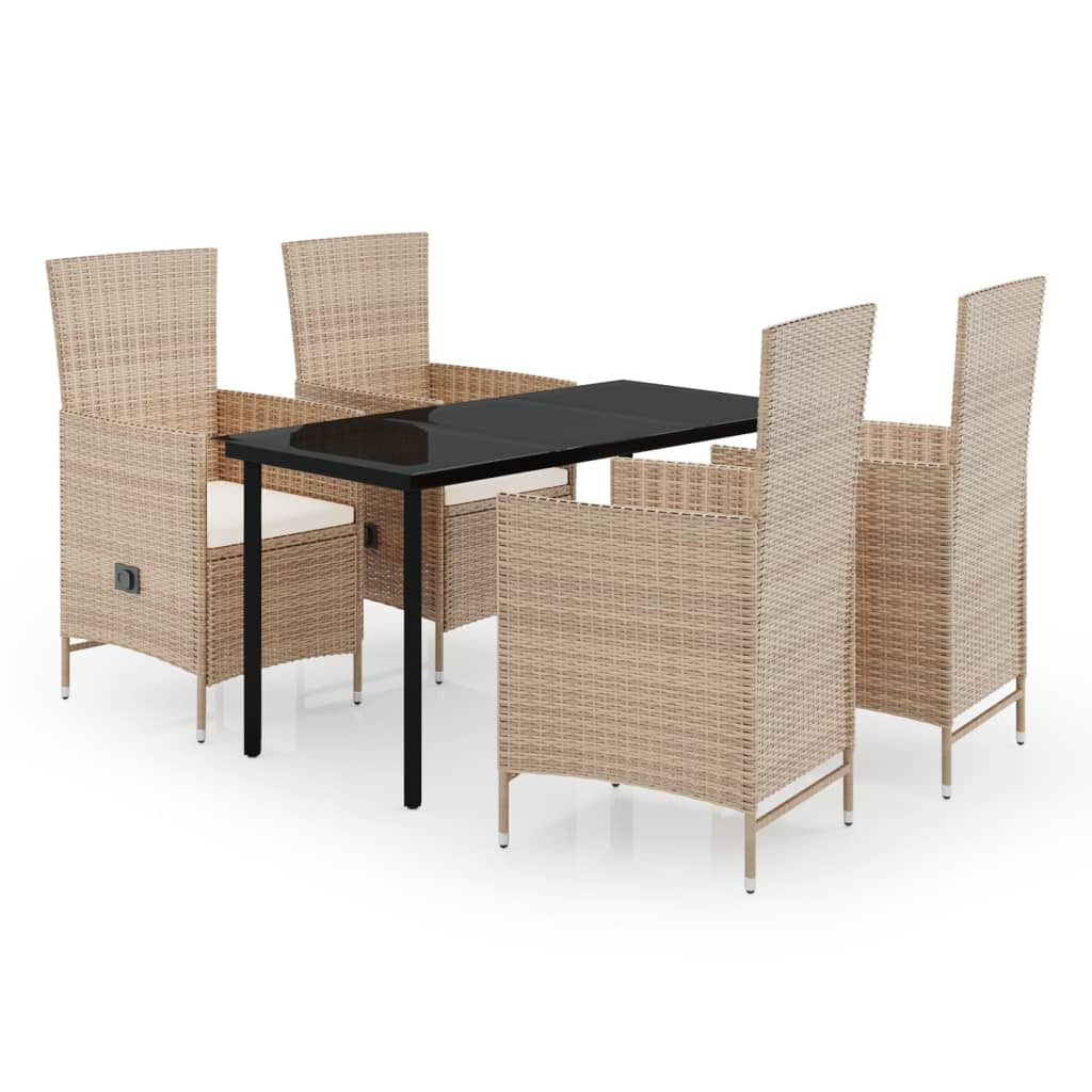 vidaXL Set mobilier pentru grădină cu perne, 5 piese, bej vidaXL Set mobilier pentru grădină cu perne, 5 piese, bej