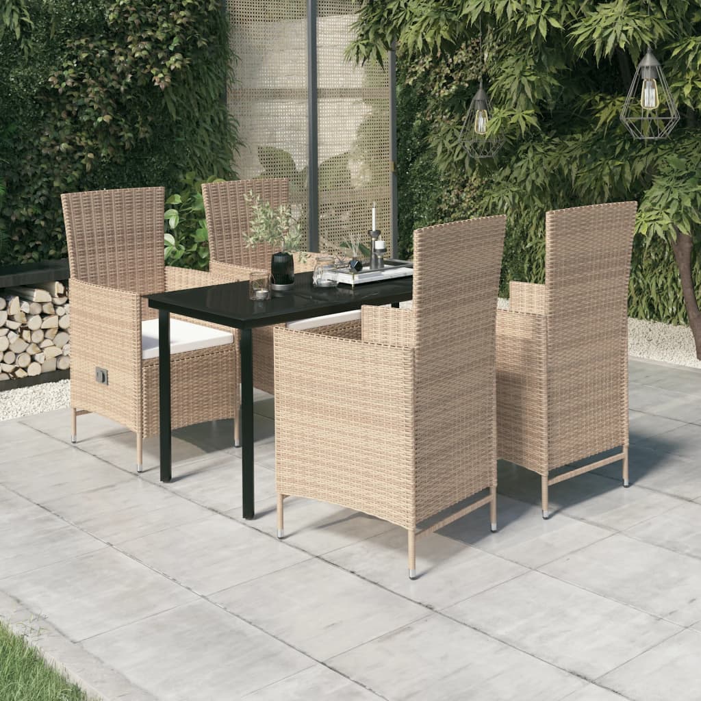 vidaXL Set mobilier pentru grădină cu perne, 5 piese, bej vidaXL Set mobilier pentru grădină cu perne, 5 piese, bej
