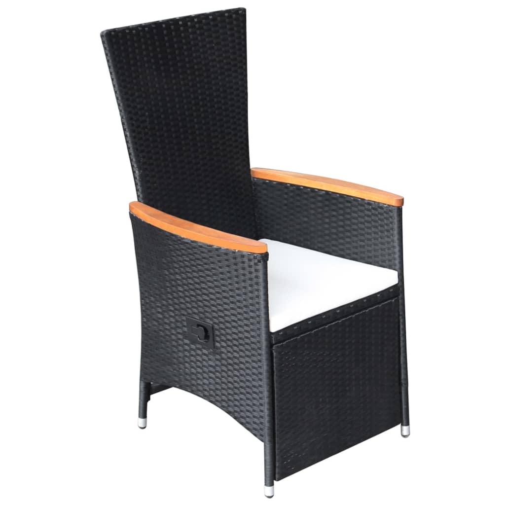 vidaXL Set mobilier de grădină cu perne, 9 piese, negru