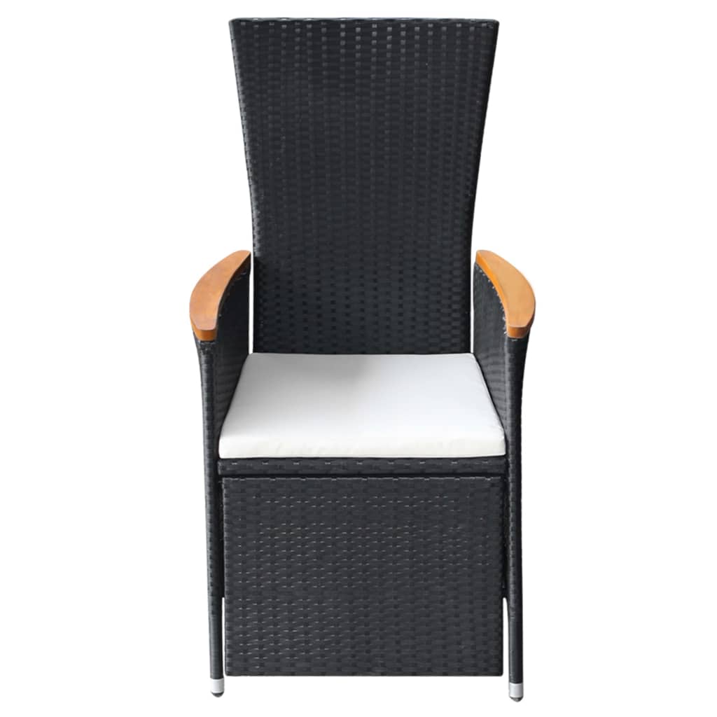 vidaXL Set mobilier de grădină cu perne, 9 piese, negru