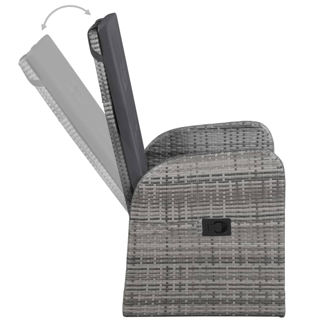 vidaXL Set mobilier pentru grădină cu perne, 5 piese, gri vidaXL Set mobilier pentru grădină cu perne, 5 piese, gri